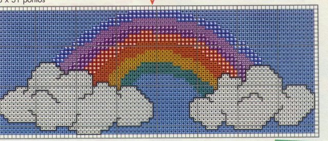 Schema punto croce Arcobaleno