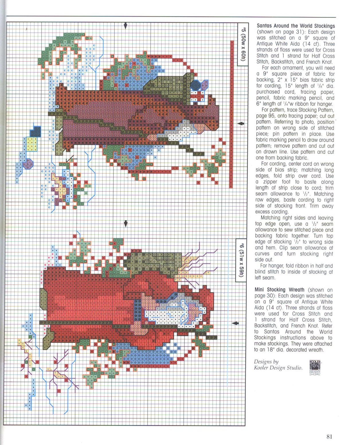 Schema punto croce Babbonatale nel mondo 4