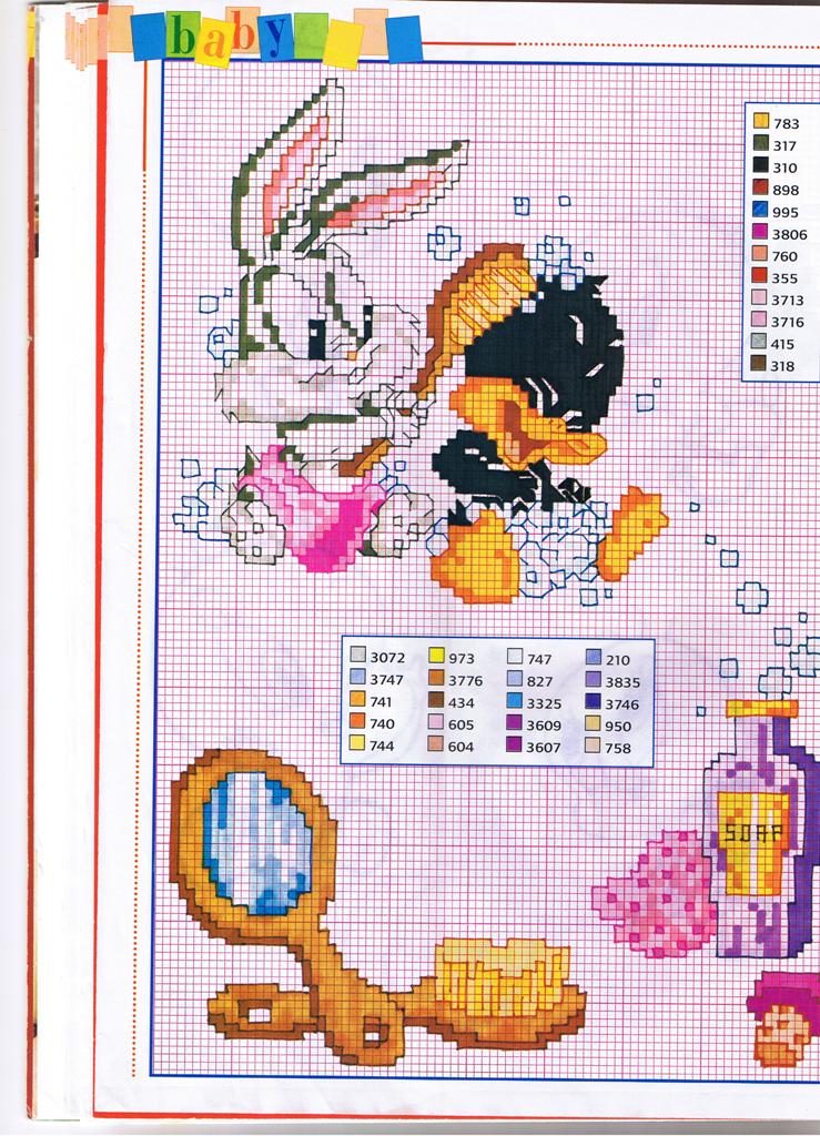 Schema punto croce Baby tunes