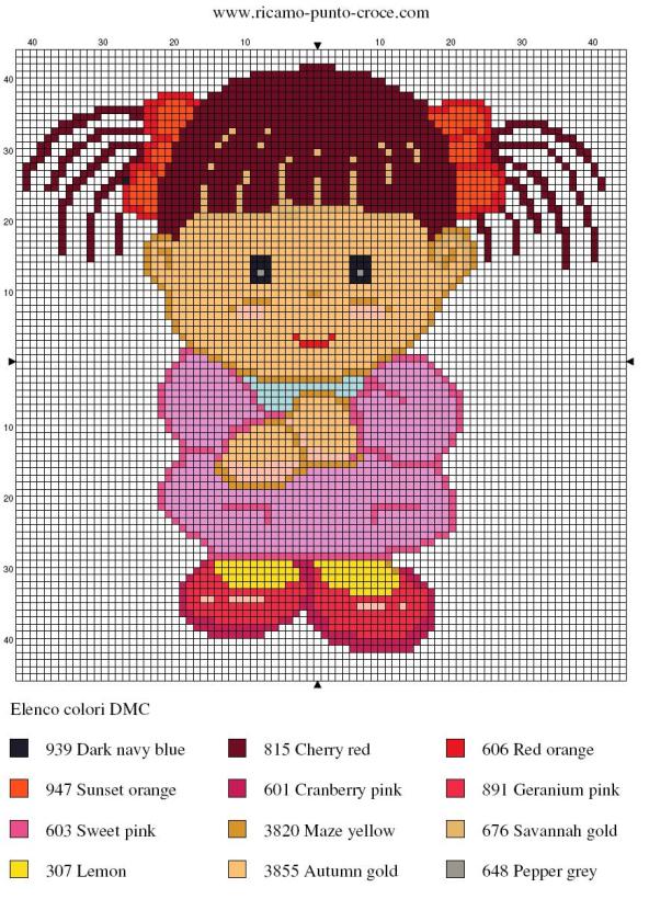 Schema punto croce Bambina