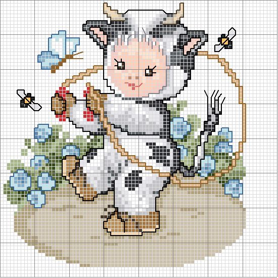 Schema punto croce Bimbi animali