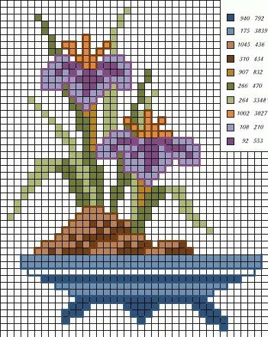 Schema punto croce Bonsai 4