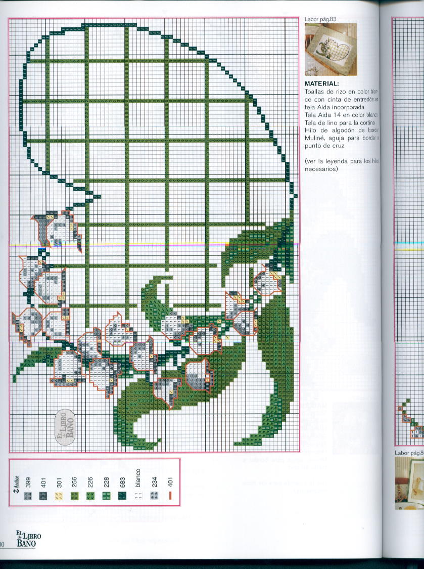 Schema punto croce Bordi mughetti 2