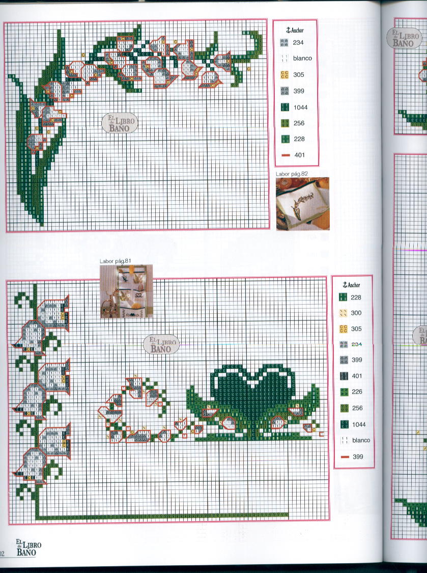 Schema punto croce Bordi mughetti 4