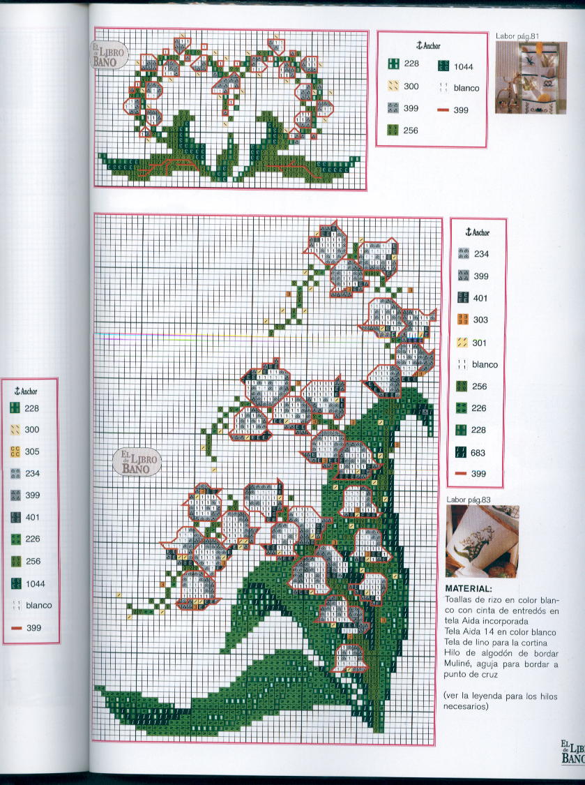 Schema punto croce Bordi mughetti 5