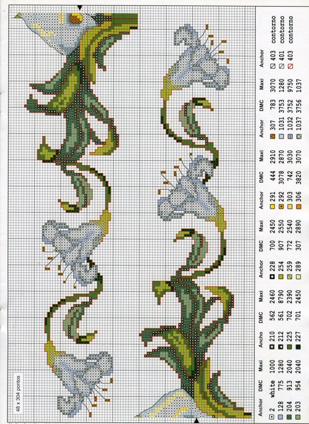 Schema punto croce Bordo campanule