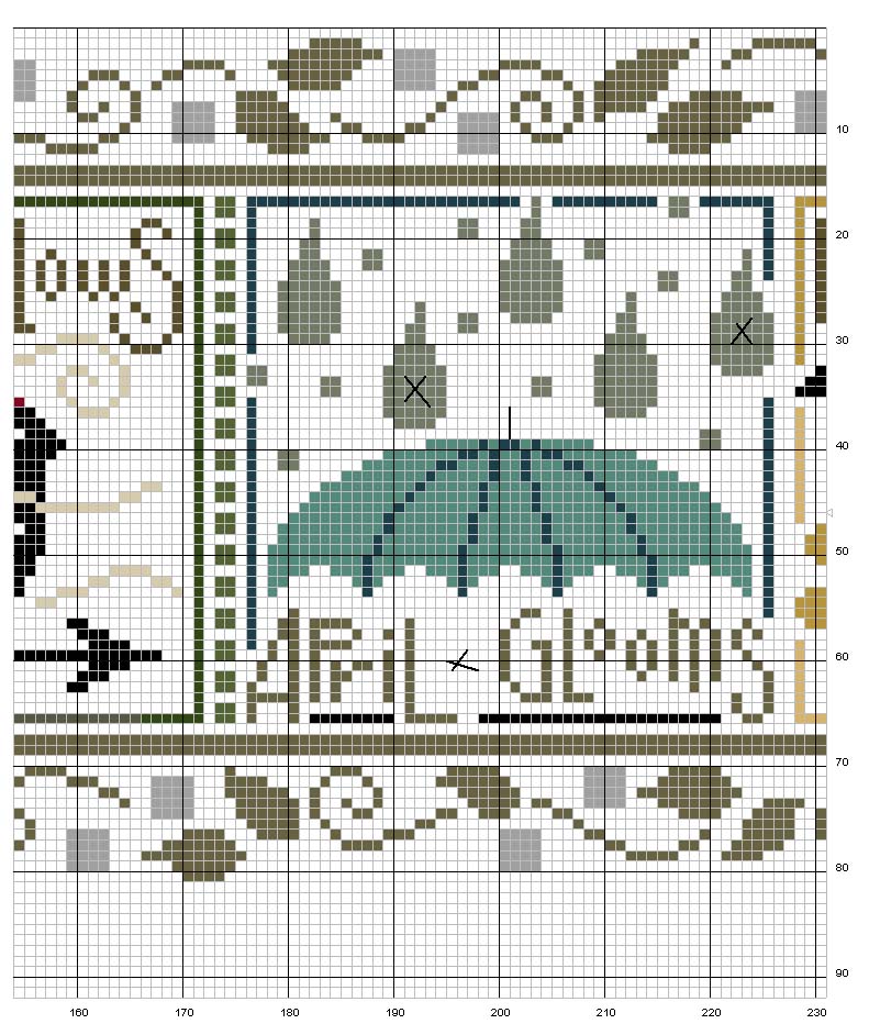 Schema punto croce Bordo snapper 3