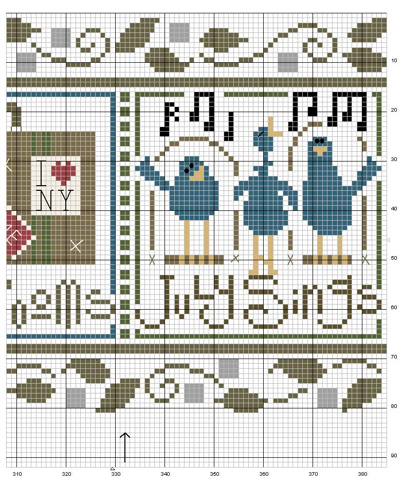 Schema punto croce Bordo snapper 5