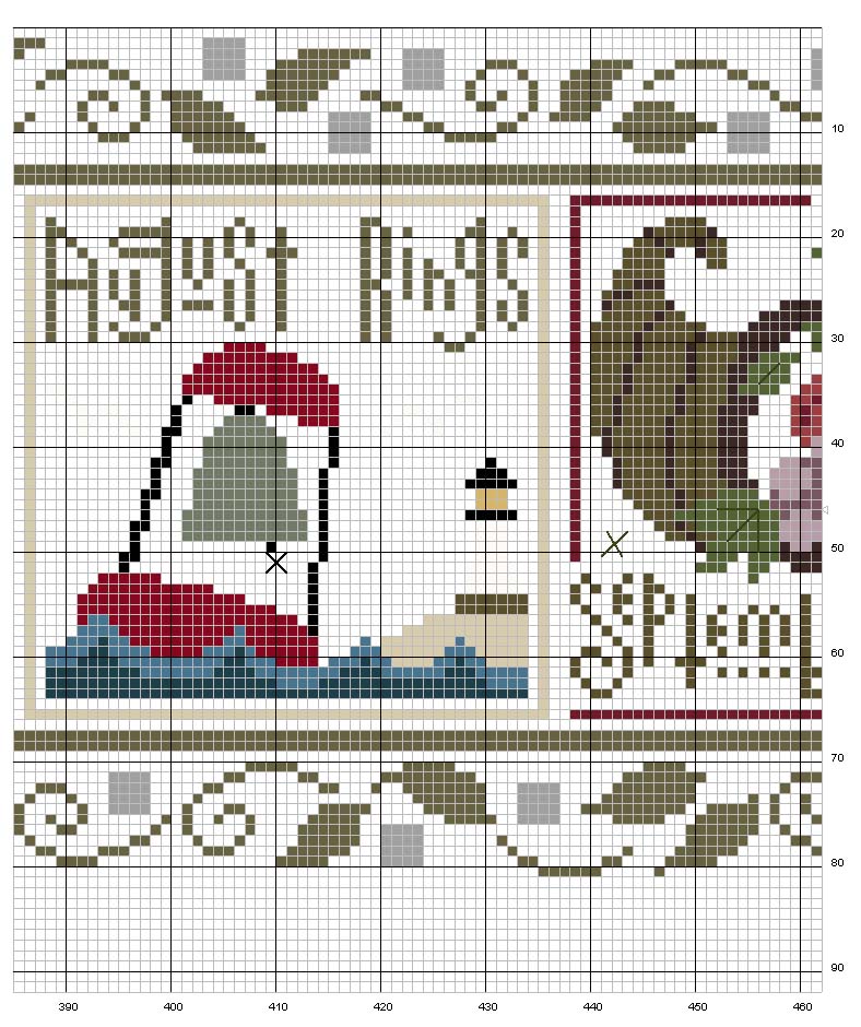 Schema punto croce Bordo snapper 6