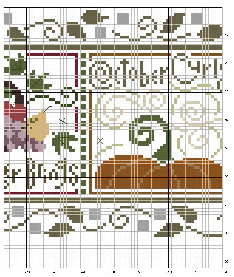 Schema punto croce Bordo snapper 7