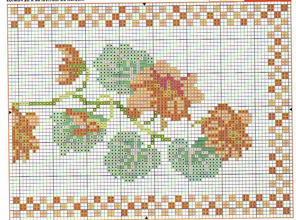 Schema punto croce Bordo arancione 2