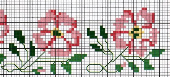 Schema punto croce Borso fiori