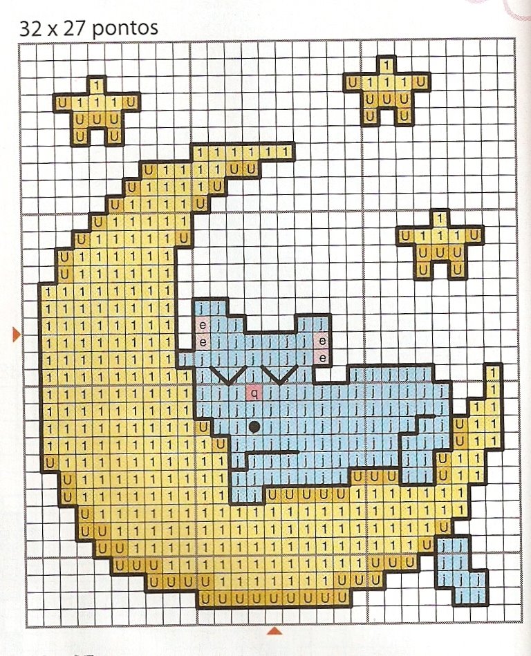 Schema punto croce Buonanotte 9