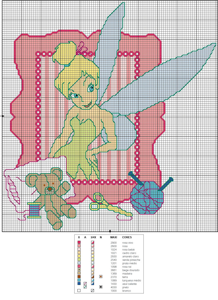 Schema punto croce Campanilla 2