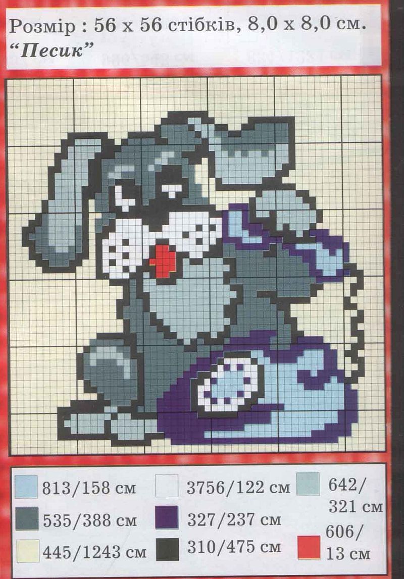 Schema punto croce Cane al telefono