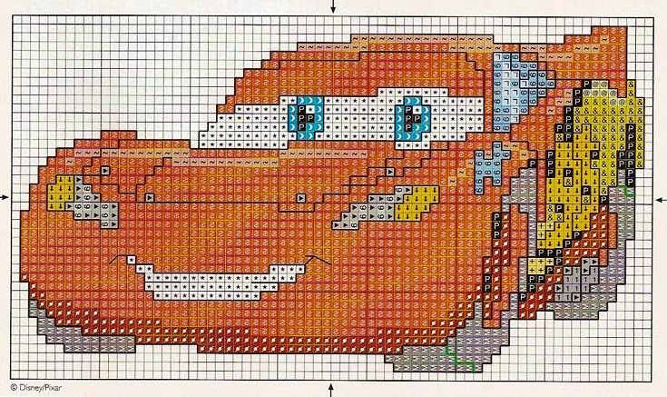 Schema punto croce Car disney