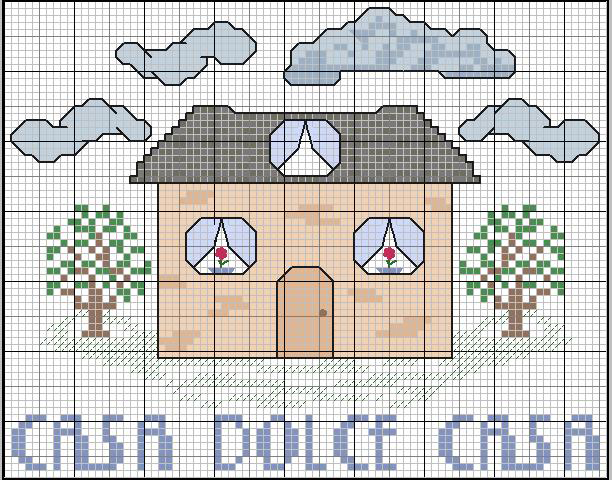 Schema punto croce Casa dolce casa