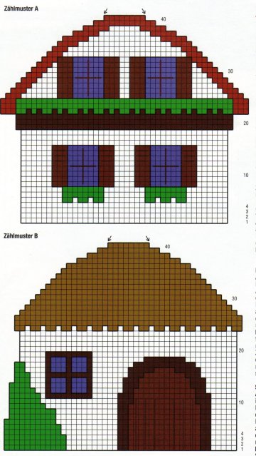 Schema punto croce Casette
