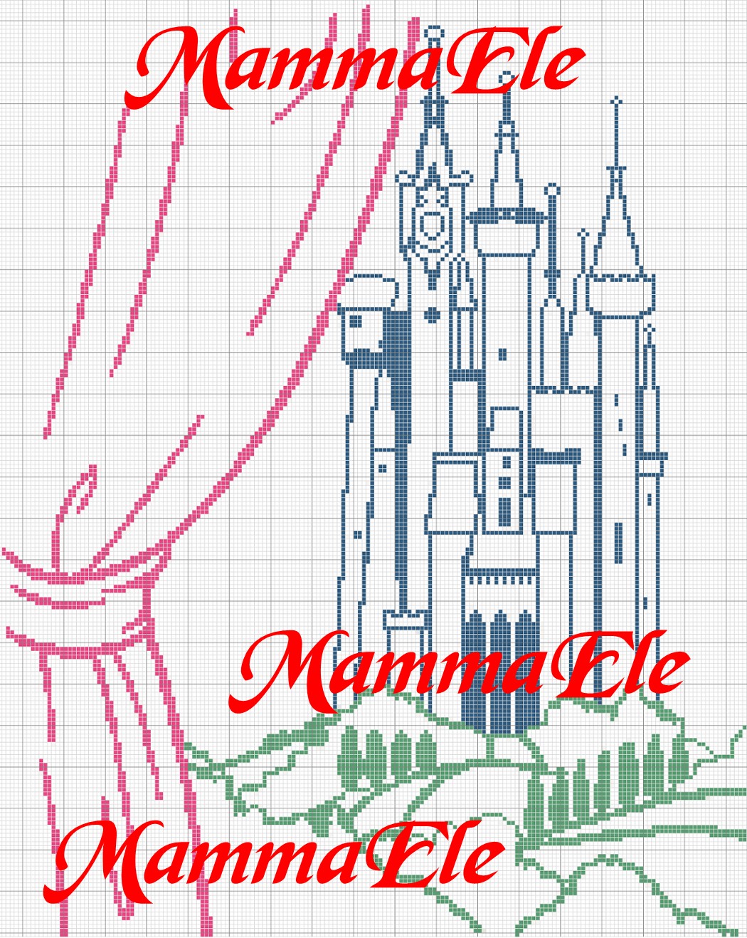 Schema punto croce Castello di cenerentola