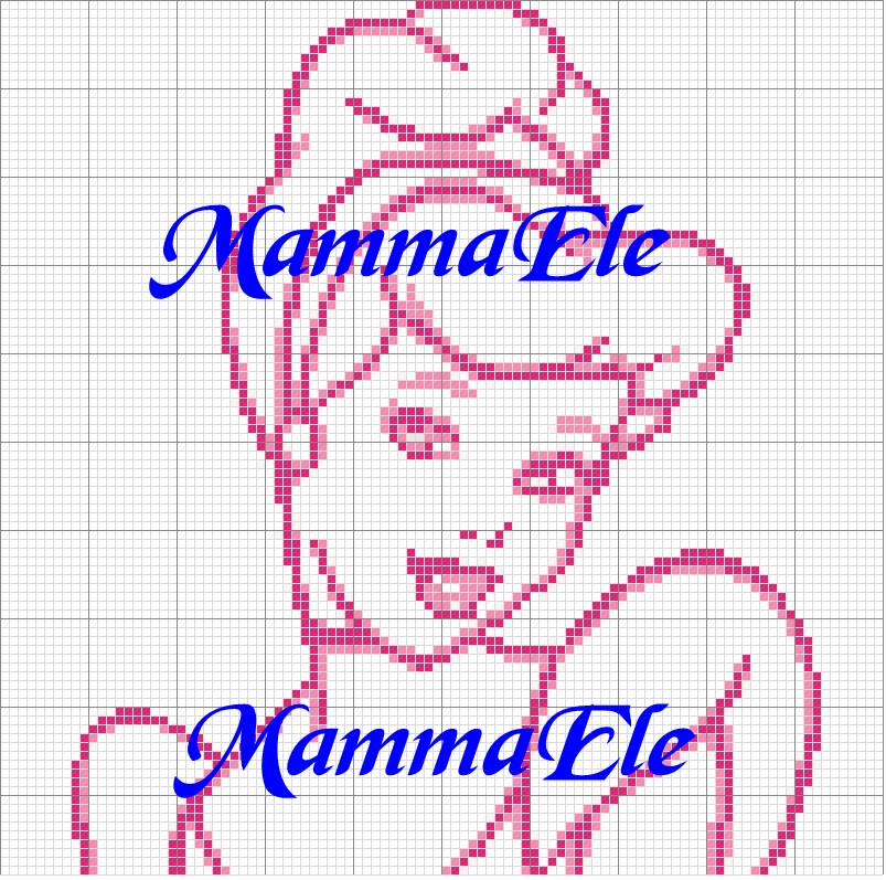 Schema punto croce Cenerentola rosa ele