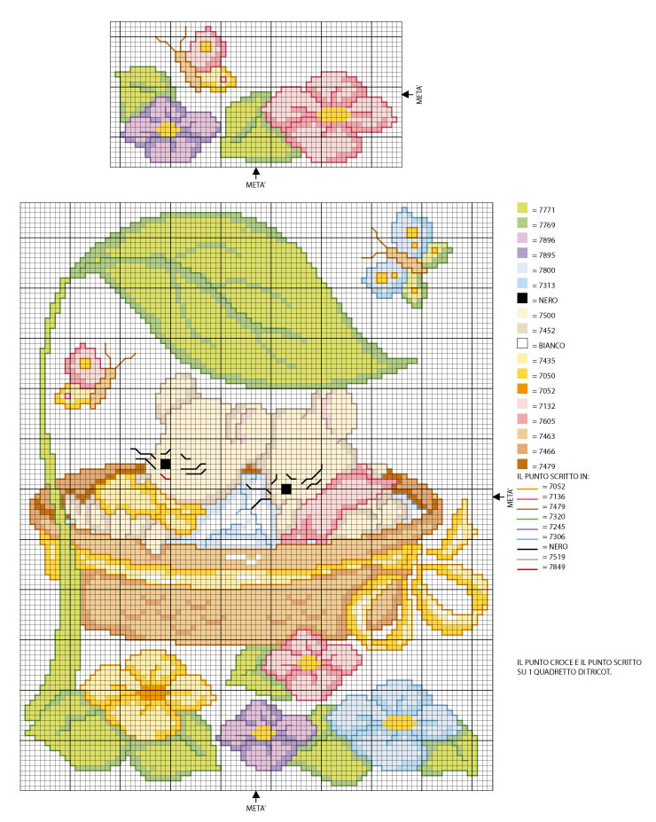 Schema punto croce Copertina topini