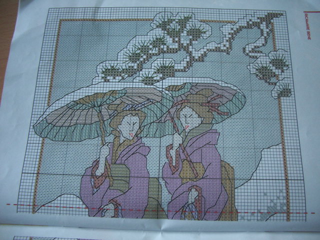 Schema punto croce Coppia orientale 1