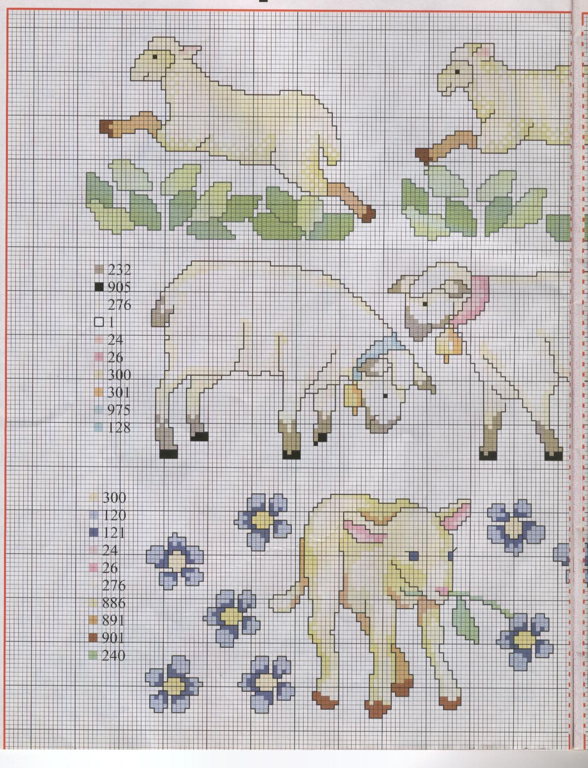 Schema punto croce Corredino baby 2