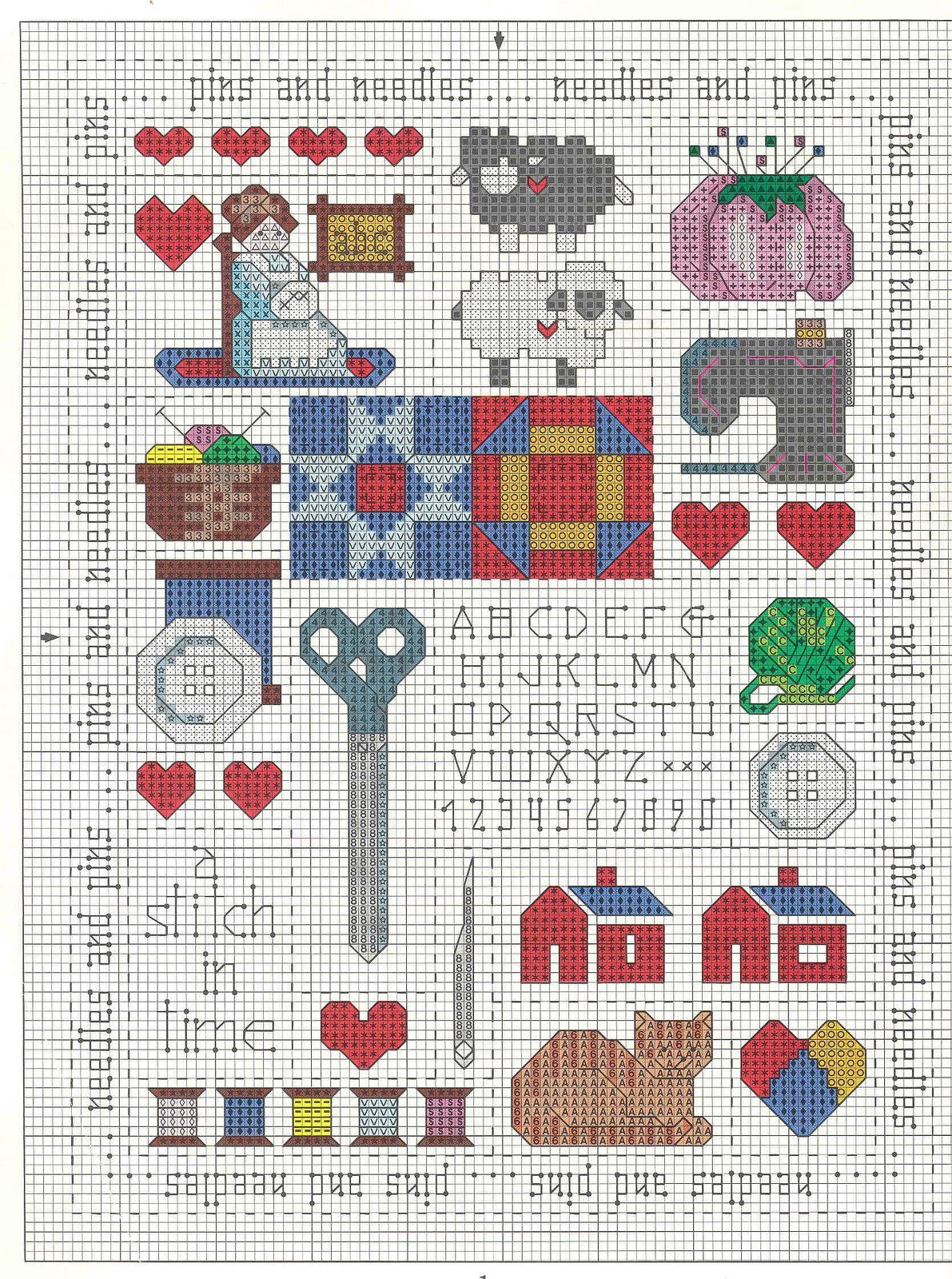 Schema punto croce Cucito ricamo
