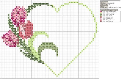 Schema punto croce Cuore elegante