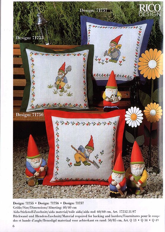 Schema punto croce Cuscini gnomi
