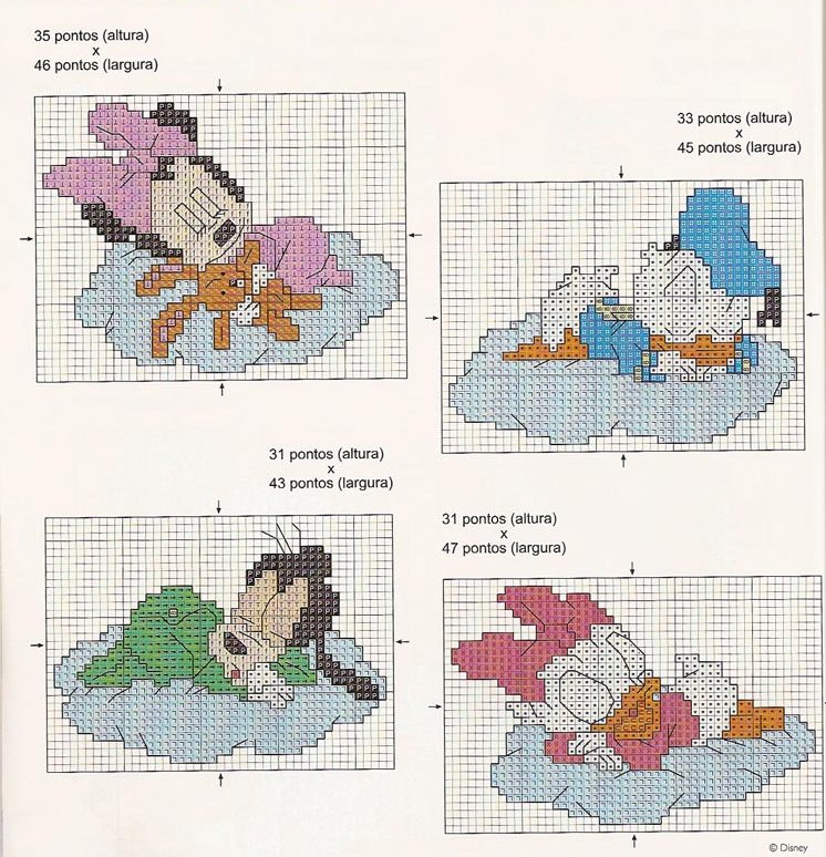 Schema punto croce Disnei 35 47