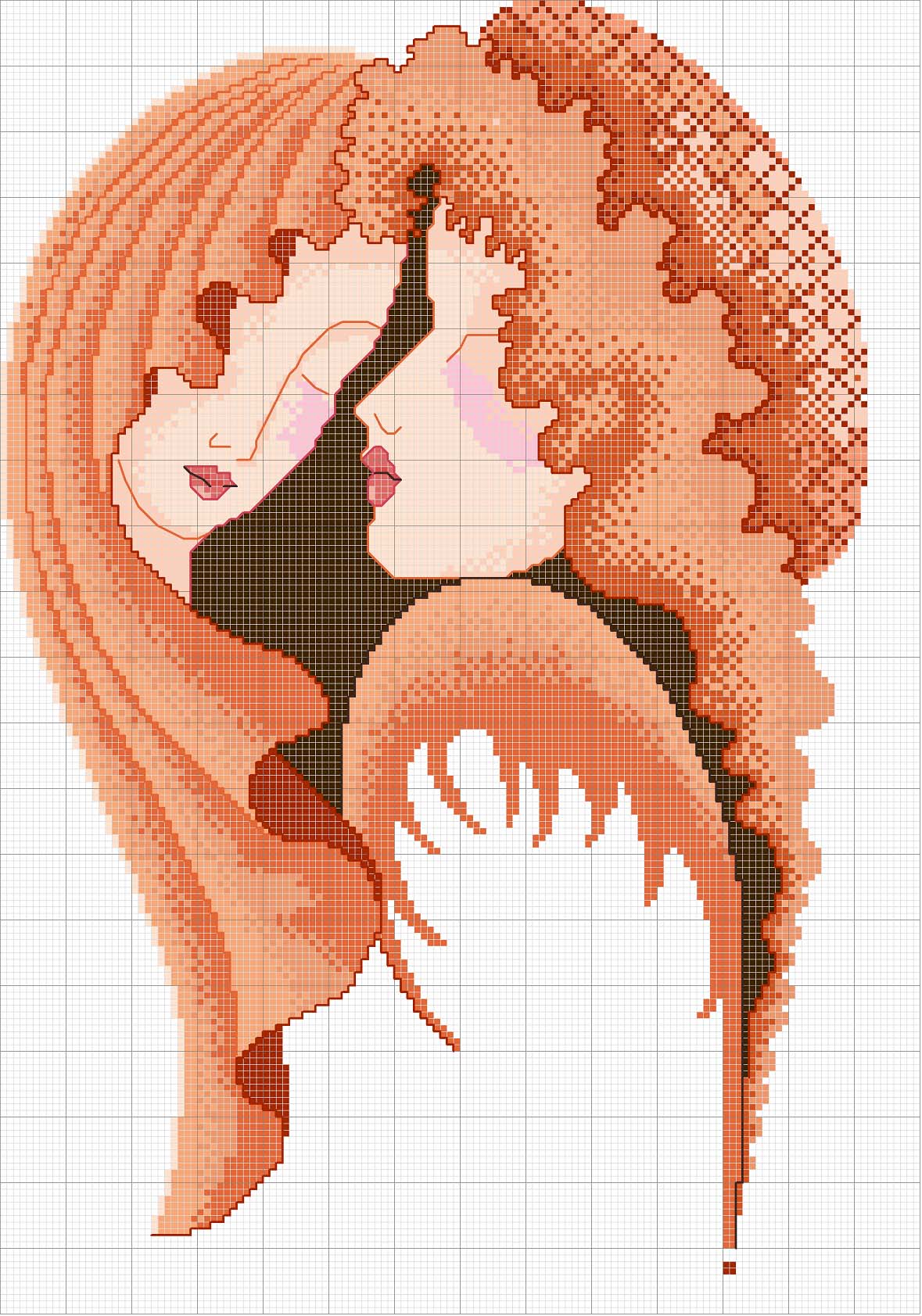 Schema punto croce Donna 1