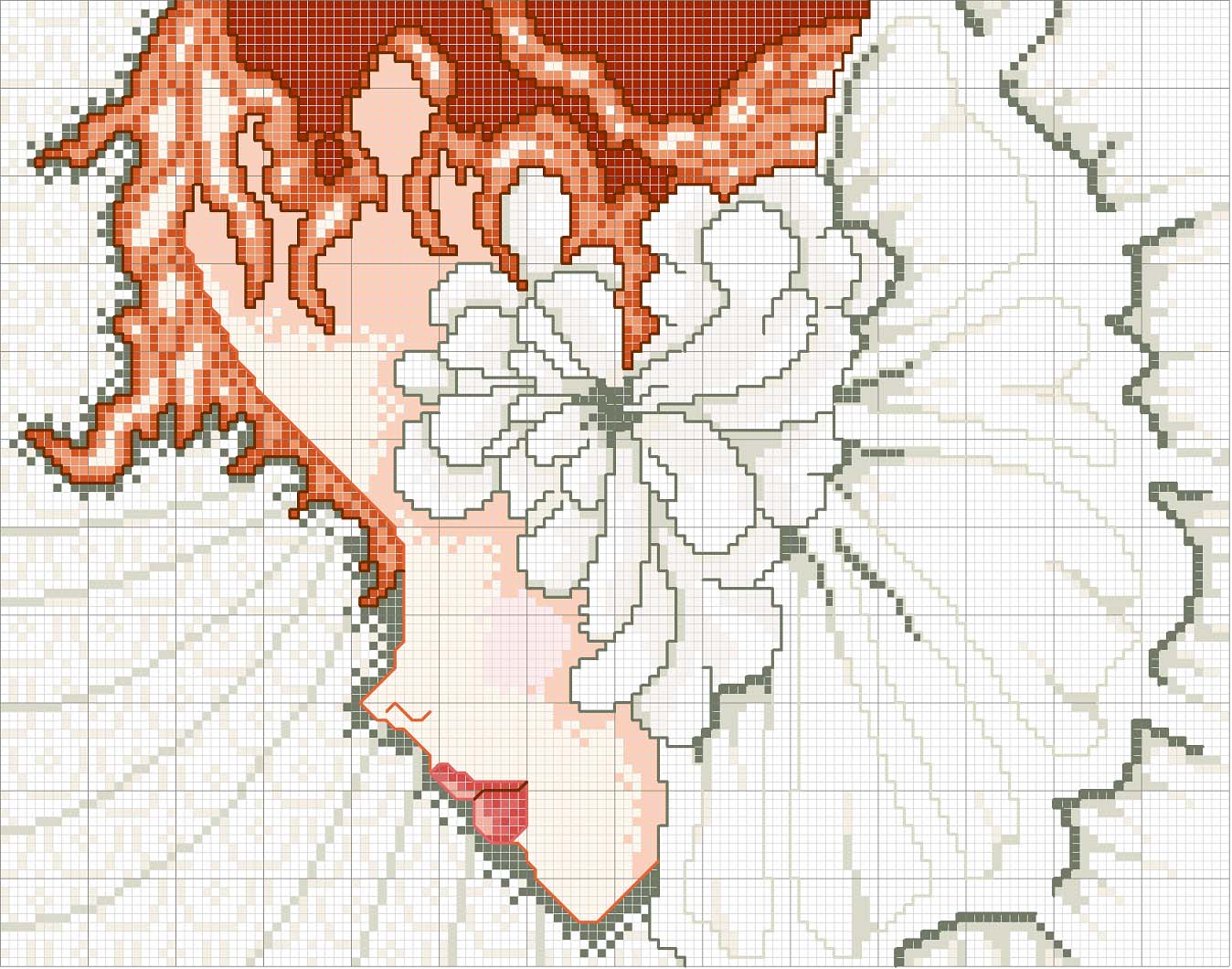 Schema punto croce Donna 2