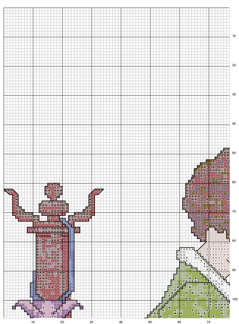 Schema punto croce Donna che ricama 1