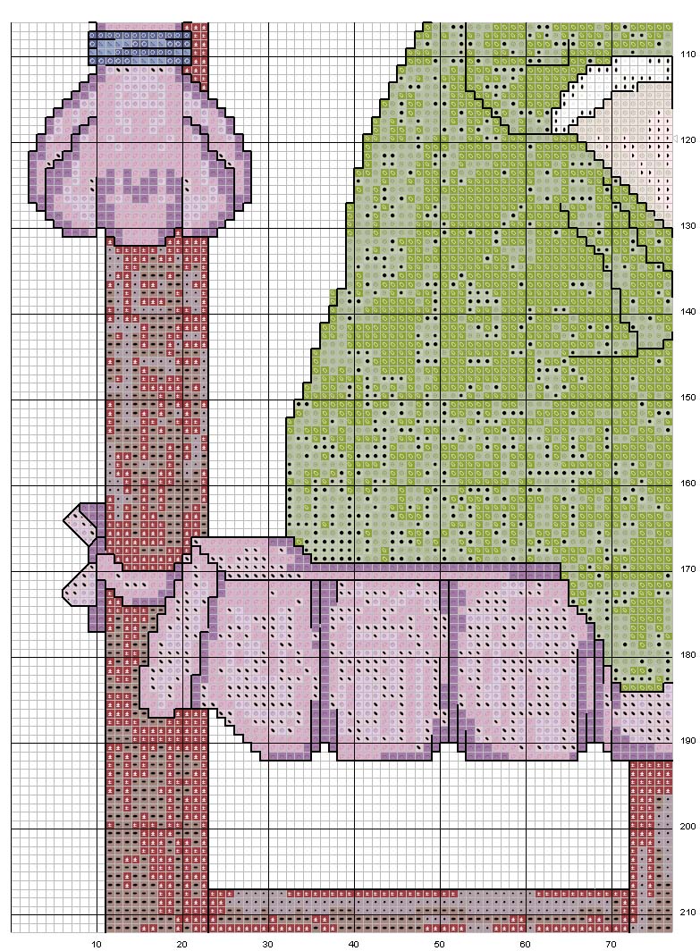 Schema punto croce Donna che ricama 2