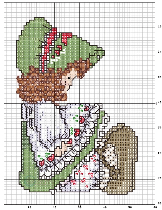 Schema punto croce Emily verde