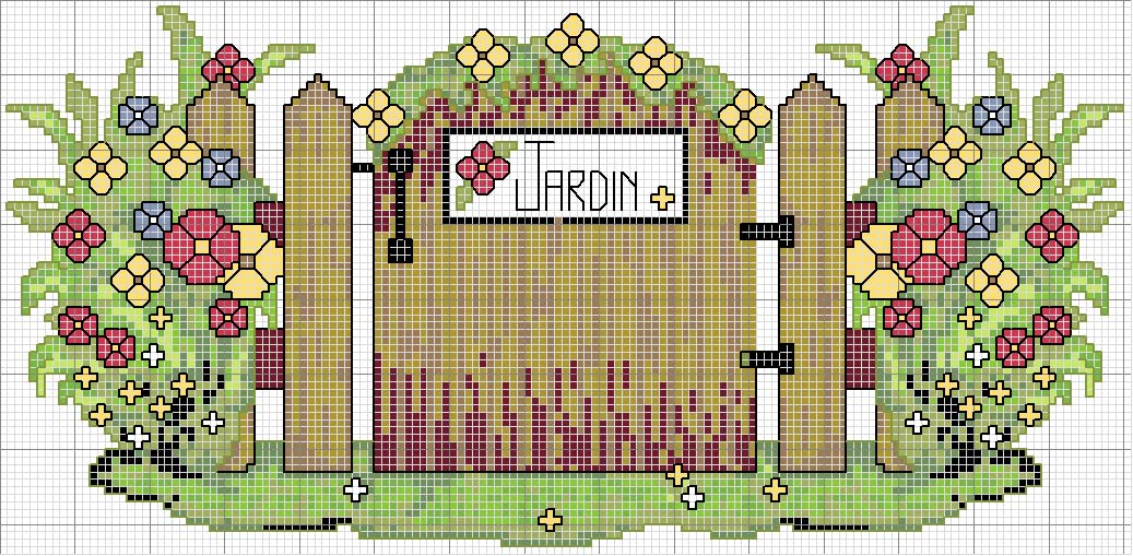 Schema punto croce Entrata giardino