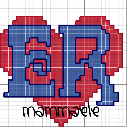 Schema punto croce Er cuore