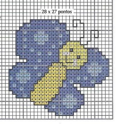 Schema punto croce Farfalla ali blu