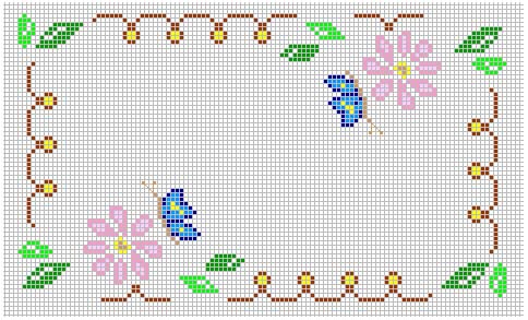 Schema punto croce Farfalla fiore