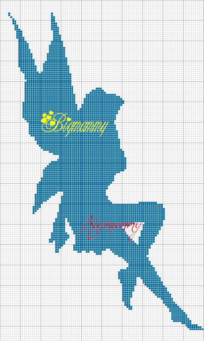 Schema punto croce Fata azzurra 2