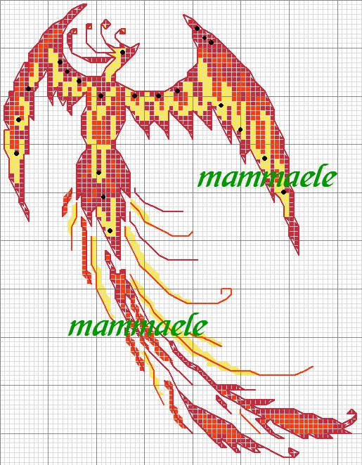 Schema punto croce Fenice