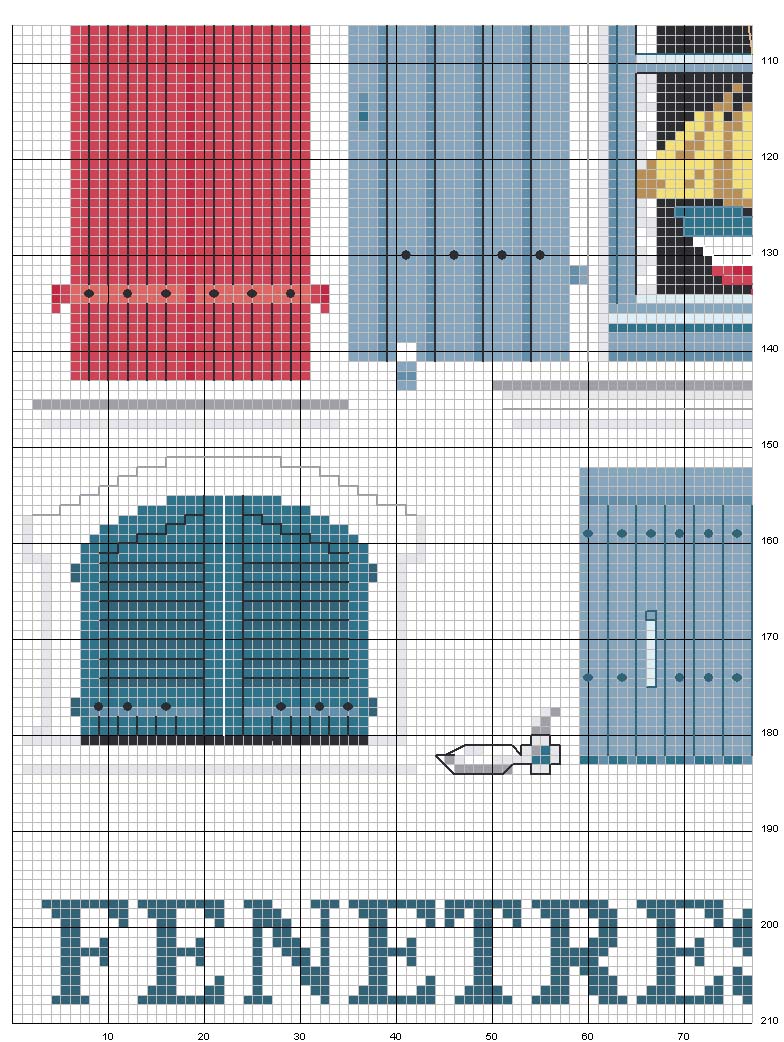 Schema punto croce Finestre sul mare 2
