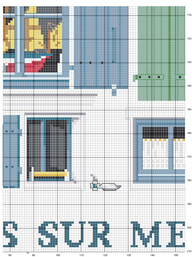 Schema punto croce Finestre sul mare 4