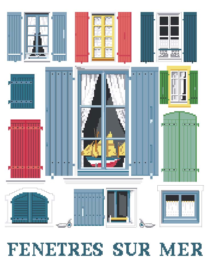 Schema punto croce Finestre sul mare