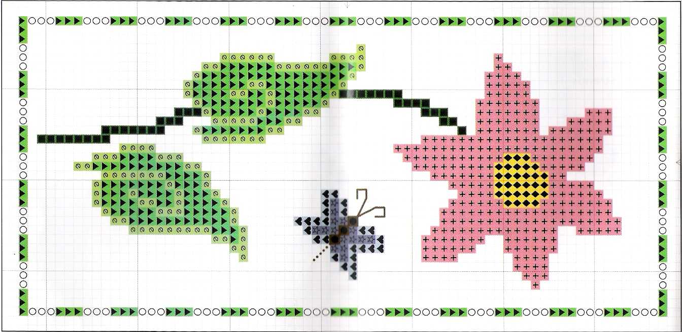 Schema punto croce Fiore rosa 1