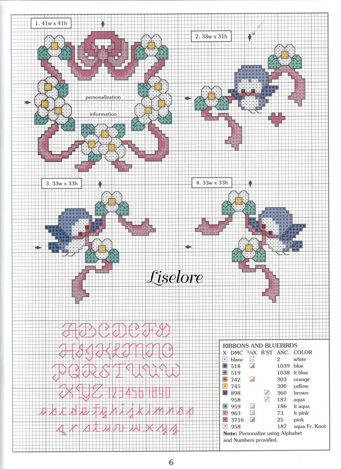 Schema punto croce Fiorellini 1