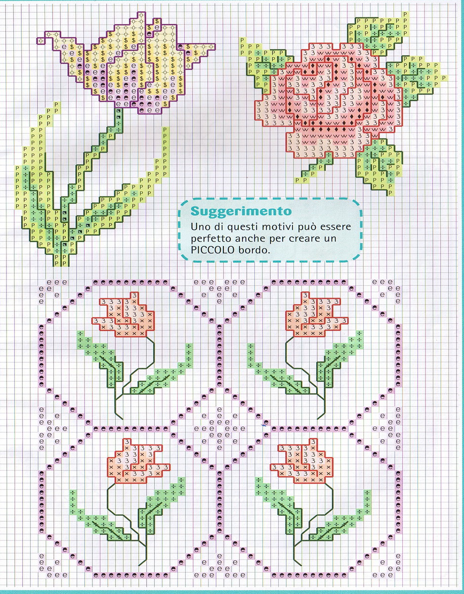Schema punto croce Fiori 6