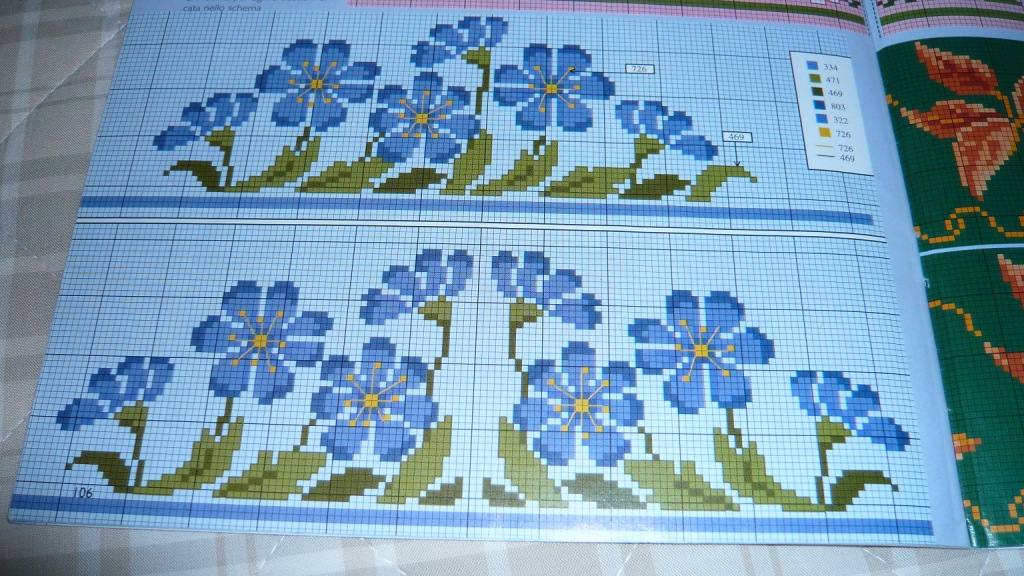 Schema punto croce Fiori 9
