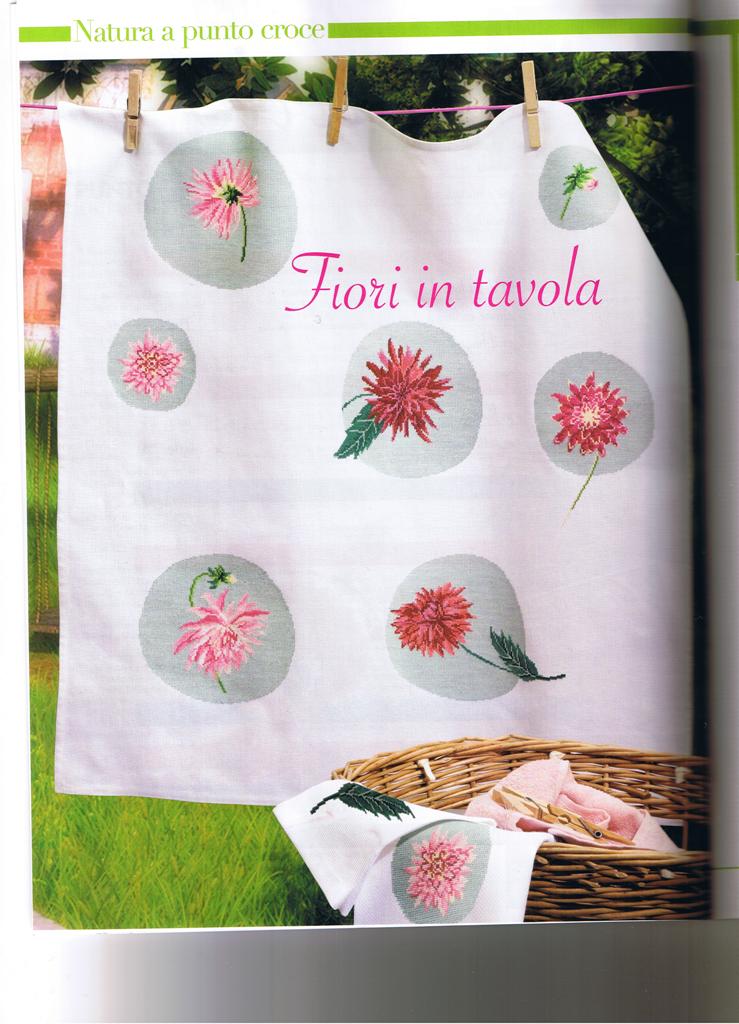 Schema punto croce Fiori in tavola